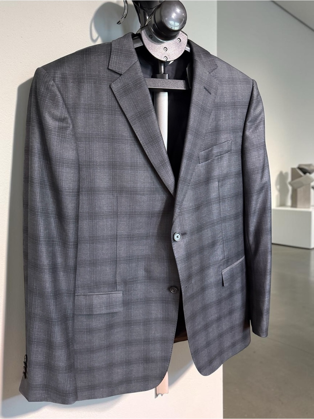 Z Zegna Drop 7 Blazer 52R 42R Gray Plaid Wool Suit Jacket Ermenegildo Zegna